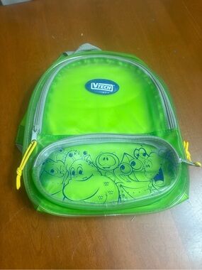 VTech Bright Green Kids Backpack with Cartoon Front Pocket